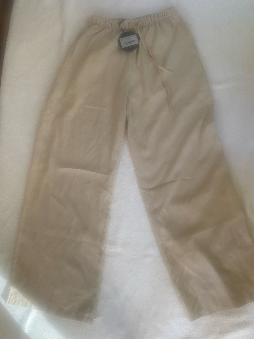 White Fox Boutique Wide Leg Pants in Light Beige